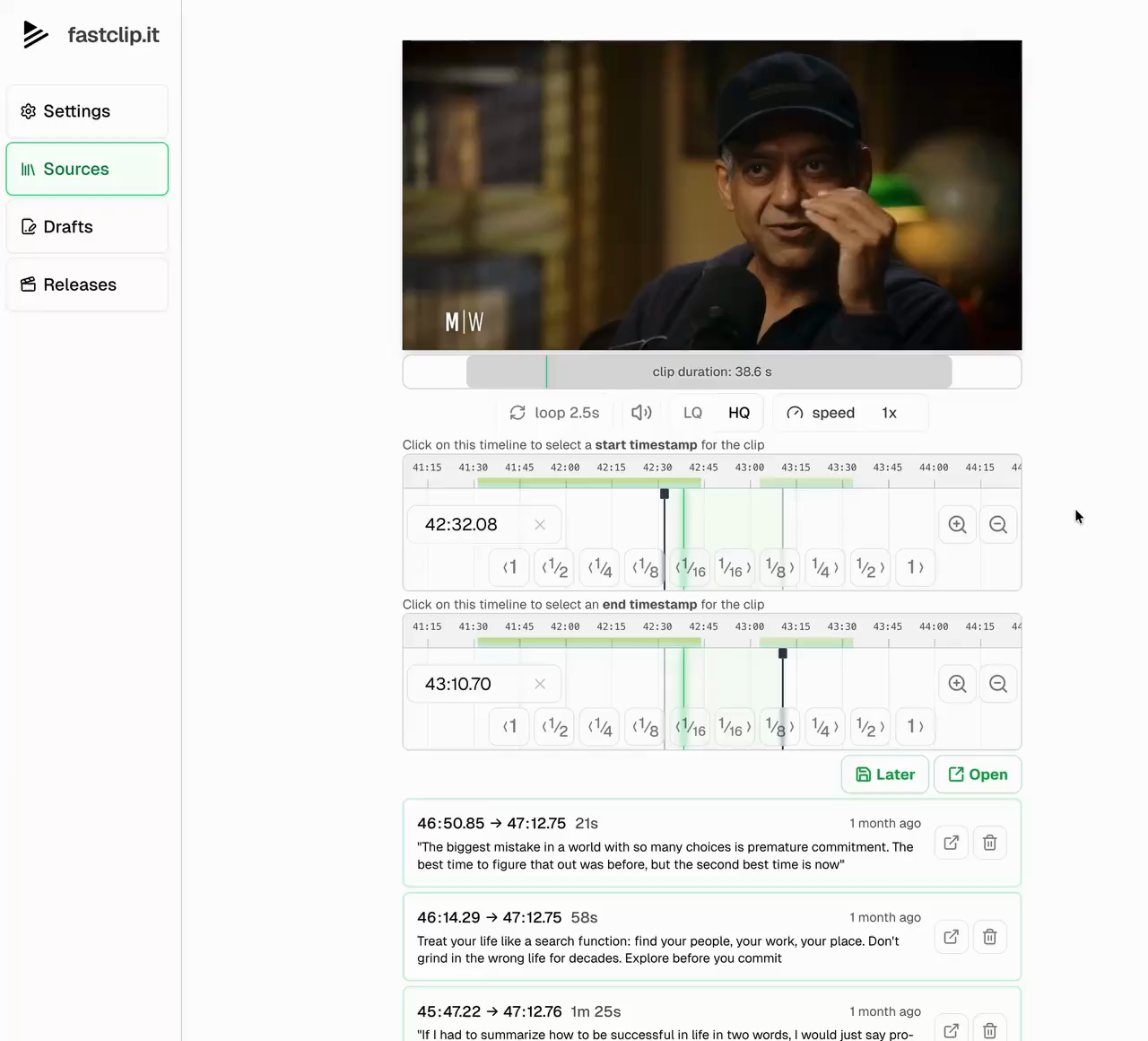 FastClip demo preview
